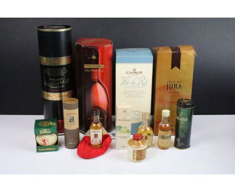 Glenfiddich Pure Malt Scotch Whisky 70cl, Isle of Jura Single malt Scotch Whisky, Camus Ile De Re, Fine Island Cognac 70cl, T