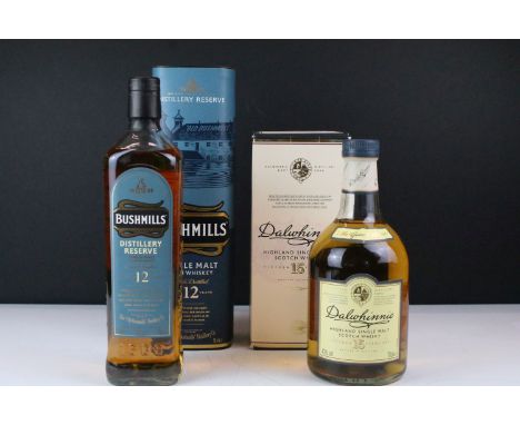 Bushmills Single Malt Irish Whiskey (12yrs) 70cl and Dalwhinnie Highland single malt Scotch whisky 70cl, both boxed 