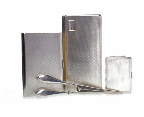 GEORGE VI SILVER CIGARETTE CASEmaker Smith & Bartlam, Birmingham 1943, of rectangular form with canted corners, engine turned