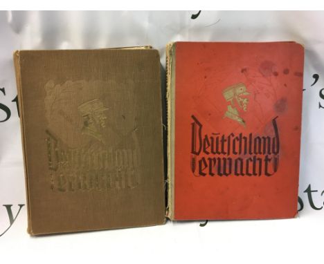 Two copies of Deutschland Erwacht, (Germany Awakes) published in 1933 by the Nazi party, a propaganda piece that chronicles t
