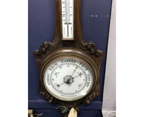 OAK BANJO BAROMETER