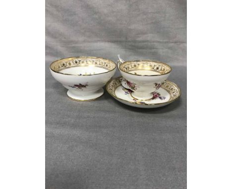 EARLY 20TH CENTURY HAMMERSLEY FLORAL DECORATED TEA SERVICE