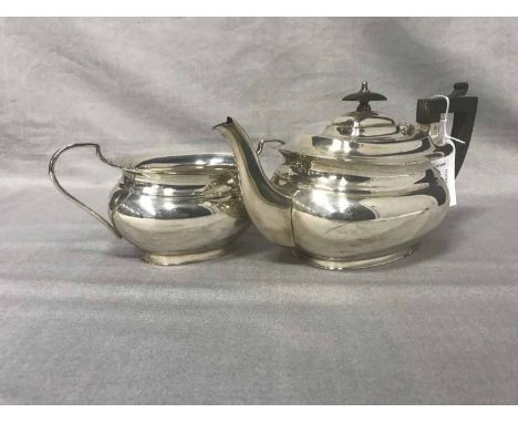 LOT OF SILVER PLATEincluding a three piece tea service and spirit kettle