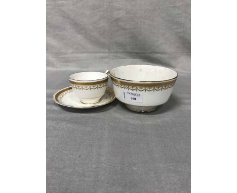 CROWN STAFFORDSHIRE PART TEA SERVICE AND A PINK AND GILT TEA SERVICE