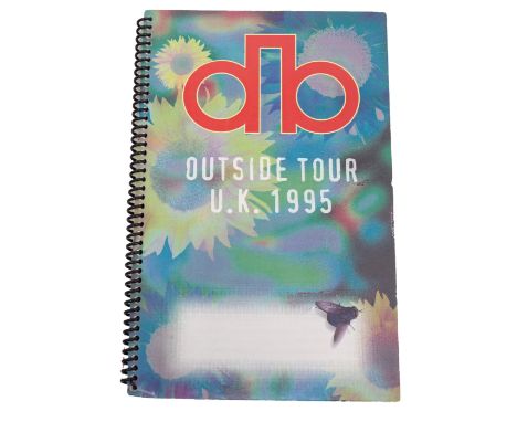David Bowie - Outside Tour UK 1995  - Original Tour Itinerary. Crew Book .  Genuine Tour Guide given to crew and band only. W