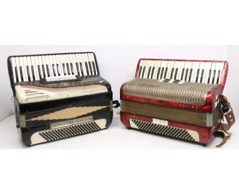 A Hohner Carena IIIM piano accordion plus a Orfeo piano accordion. Not tested.