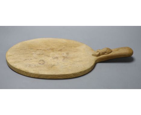 A Robert Thompson, The Mouseman, an oval oak cheese board, length 38cm