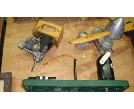 Vintage model aeroplane engine Reel E Good Winder, JXF propeller