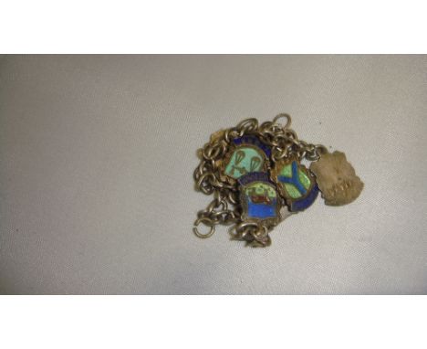 Vintage silver and enamel souvenir bracelet 14 g