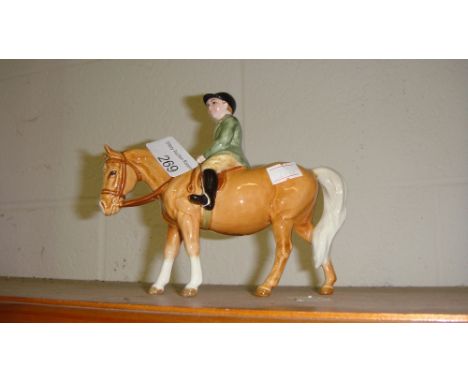 Beswick horse Hunting Boy on Palomino pony (perfect)