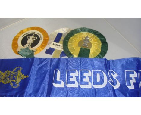 Vintage Leeds United banner & football memorabilia 