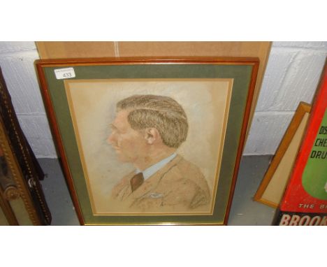 20th century pastel portrait of Gentleman (Hamish Lachlan) by Francis Biggin 42 cms x 32 cms F&G