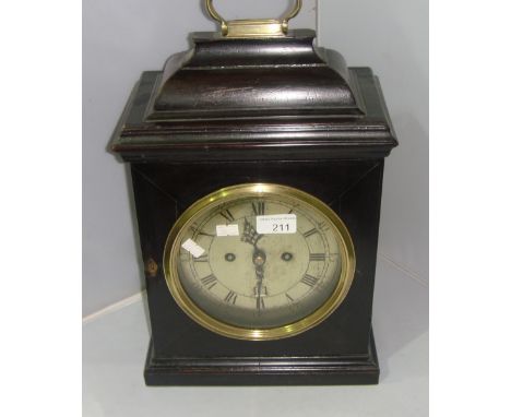 Early 18th century bracket clock, double fusille, verge escapement, striking on a bell possibly by John Ellicott in ebonized 