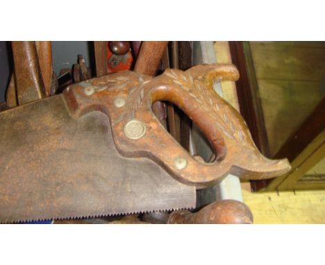 Box of vintage of woodworking tools etc.