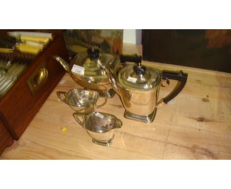 Vintage four part silver plated tea set