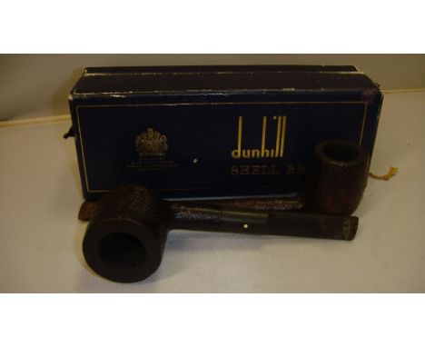 Vintage Dunhill Briar white spot pipe in original box & Parker Briar Bark pipe