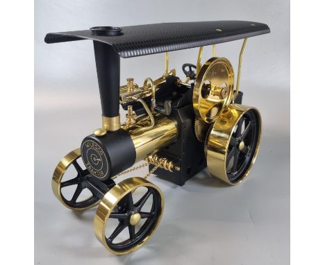 German 'Hobby- Technik' brass live steam traction engine model marked 'Wilesco.'.  Original box.  (B.P. 21% + VAT) 