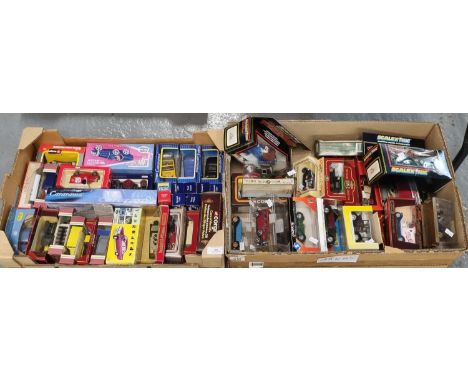 Two trays of assorted diecast model vehicles, various, also including Scalextric vintage collection C306 2.3litre Alfa Romeo 