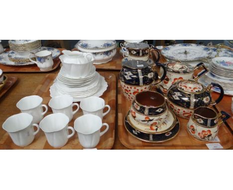 Tray of Shelley English bone china moulded floral design coffee ware to include: coffee cups, saucers, plates, milk jug and s