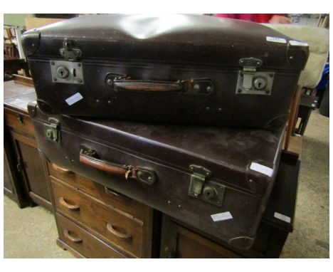 TWO VINTAGE SUITCASES, LARGER APPROX 70CM LONG 