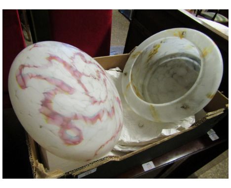 TWO MID-20TH CENTURY CEILING LAMP SHADES 