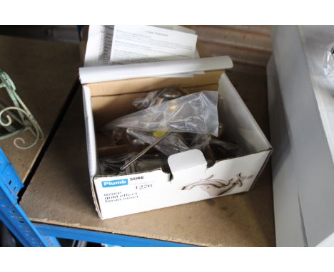 A PlumbSure Azure gold effect basin mixer tap (as new with original box)