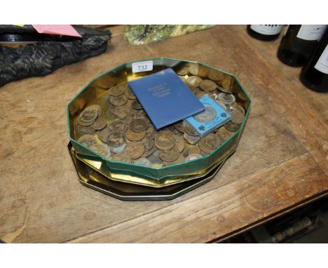 A quantity of Victorian and later copper pennies, two commemorative coins, Britain's First Decimal Coins etc.
