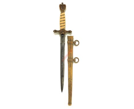 German Third Reich Kriegsmarine Naval Officer’s dagger and and portepee by Eickhorn, Solingen circa 1938-45. A good example, 