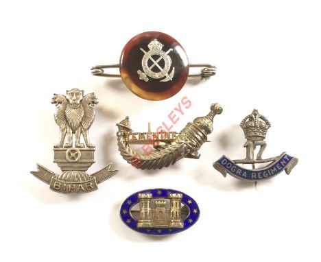Five Indian Army etc. Regimental Sweetheart Brooches. Comprising: 17th Dogra Regiment stamped silver. ... Kolar Gold Field Vo