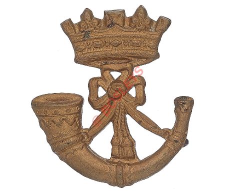 Badge. Duke of Cornwall's Light Infantry Victorian OR's cap badge circa 1896-1900.  Good scarce die-stamped brass example. Du