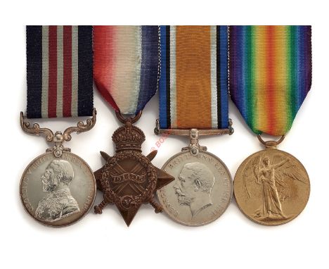 WW1 11th (Lonsdale) Battalion Later 7th Bn Border Regiment Military Medal Group of Four Medals. Awarded to 15364 Corporal Irv