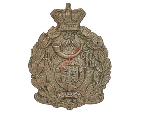 Badge. South Africa. Prince Alfred’s Guard Victorian pouch belt plate. A good die-stamped post 1874 white metal example. With