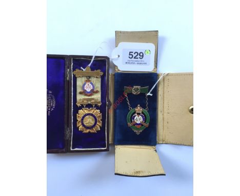 46th South Devon Masonic Jewels. Two examples comprising: Gilt Centenary Jewel for the Lodge of Antiquity. Bearing a small en