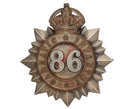Indian Army. 86th Carnatic Infantry Officer’s pagri badge circa 1903-22 A good scarce die-stamped example. Silver multi point