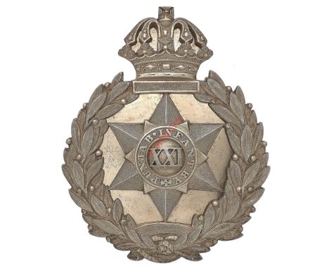 Badge. Indian Army. 21st Punjab Infantry Victorian Officer’s pouch belt plate. A well cast example. Within a laurel wreath su