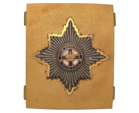 Badge. 4th/7th Dragoon Guards Officer’s Colour belt plate. A fine and rare post War example. Large rectangular seeded gilt pl