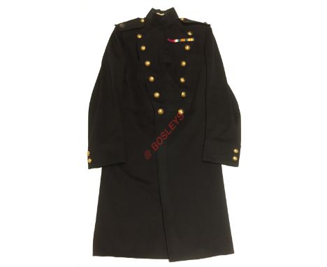 Indian Army Officer’s frock coat.  The frock coat is a fine double breasted dark blue melton cloth example by Hawkes & Co, Lo