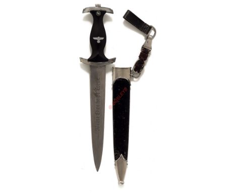 German Third Reich 1933 model SS dagger by WKC, Solingen. A good example, the blade etched ‘Meine Ehre heist Treue’ (My Honou