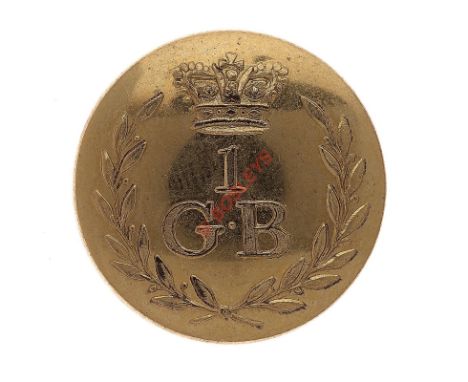 1st Garrison Battalion George III Officer’s gilt open-back coatee button. A fine rare example by Hamberts & Maclaurin, London