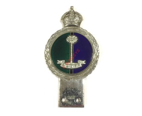 Royal West African Frontier Force Regimental Automobile Motor Car Grill Badge. A scarce original George VI period motor car b
