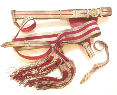 Volunteer Victorian Officer’s Auxiliary Battalion Leveé Accoutrements. A good set, consisting of silver lace shoulder-sash wi