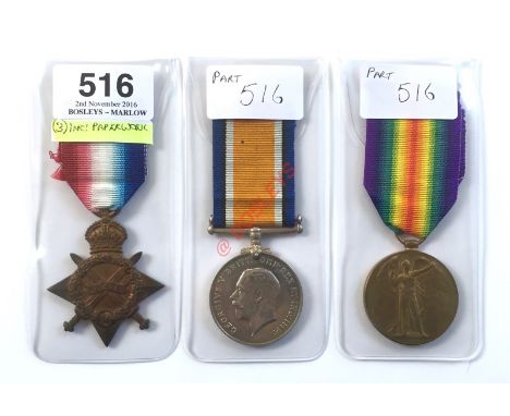 WW1 Gordon Highlanders 1914/15 Star Trio Group of Medals.  Awarded to “3518 PTE G.A. HARLEY GORDONS”. Comprising: 1914/15 Sta