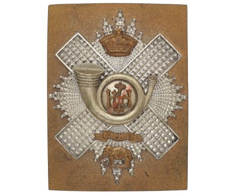 Badge. Scottish. Highland Light Infantry Victorian Officer’s HLI shoulder belt plate circa 1881-1901. A superb example of see