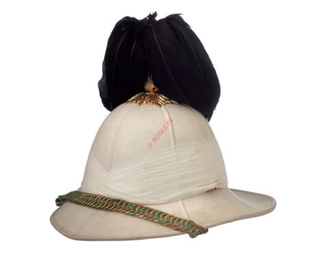 Indian Medical Service Officer’s White Wolseley Pattern Foreign Service Helmet A good and rare Regimental pattern white drill