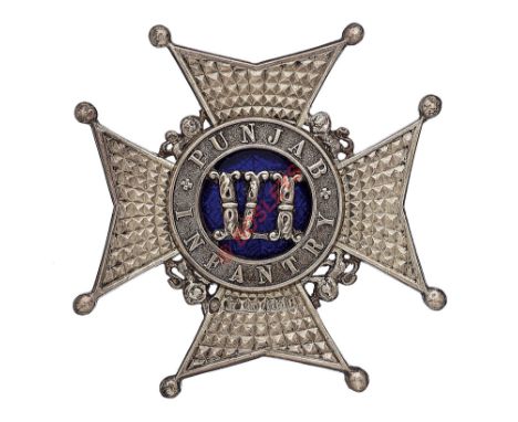 Badge. Indian Army. 6th Punjab Infantry Victorian Officer’s 1891 Birmingham hallmarked silver pouch belt plate or pouch ornam