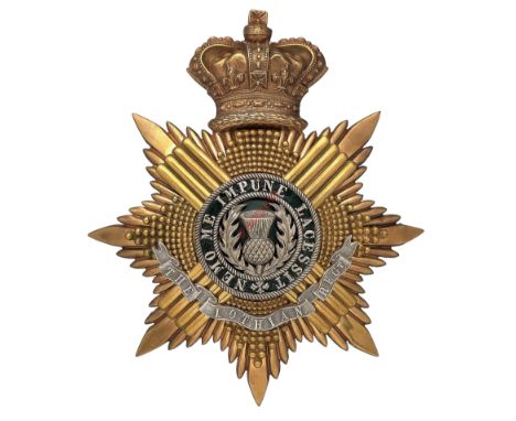 Badge. Scottish. The Royal Scots (Lothian Regiment) Victorian Officer’s helmet plate circa 1881-91. A fine and scarce example