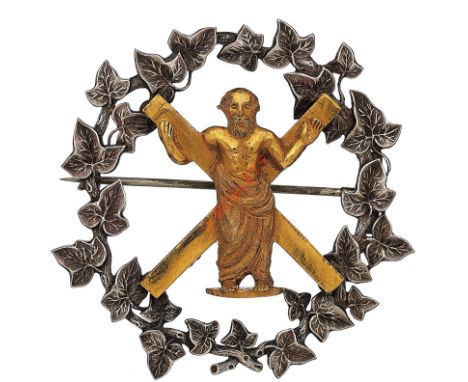 Scottish. Royal Aberdeenshire Highlanders Militia Officer’s  glengarry badge circa 1870-81. A fine and rare example. Silver i