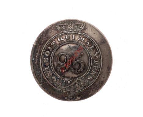 95th (Derbyshire) Regiment of Foot Georgian Officer’s silvered closed-back coatee button. A fine scarce example by Charles Je