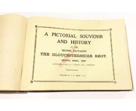 2nd Bn Gloucestershire Regiment 1928 Photograph Album India A large format green cloth covered album, the front with gilt too