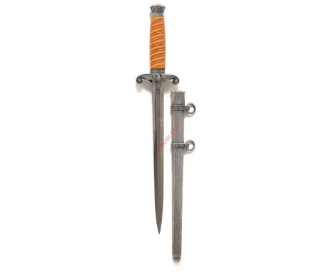 German Third Reich Army personalised Officer’s dagger by Eickhorn, Solingen. A fine example with amber ivorine twist grip and